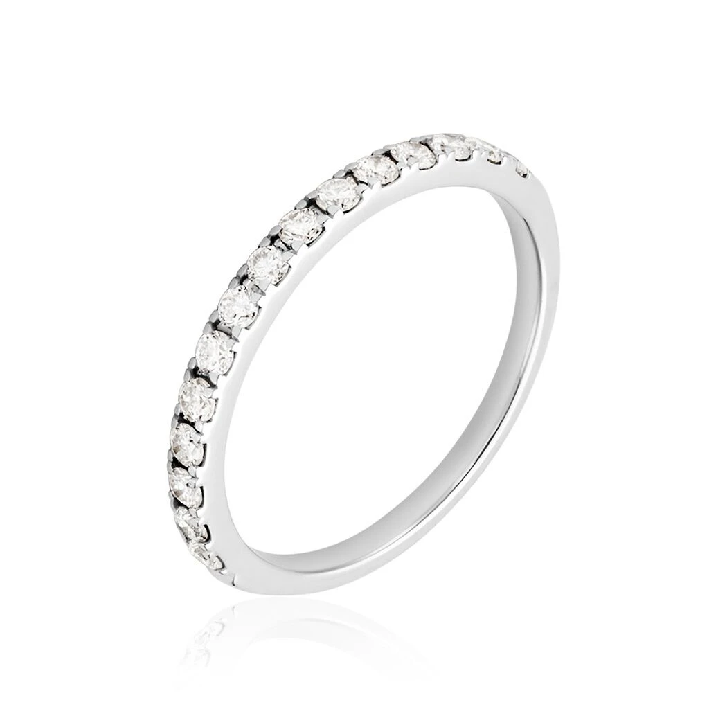 Alliance Lauralee Demi-tour Or Blanc Diamant 3 Alliance Lauralee Demi-tour Or Blanc Diamant