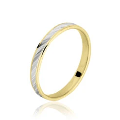 Alliance Facetee Ruban Plat Or Bicolore