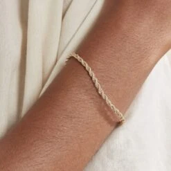 Bracelet Corde Et Venitienne Or Bicolore -Garmin Soldes B3BF2W0338 model1