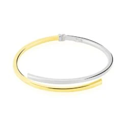 Bracelet Jonc Loise 2 Fils Carres Or Bicolore