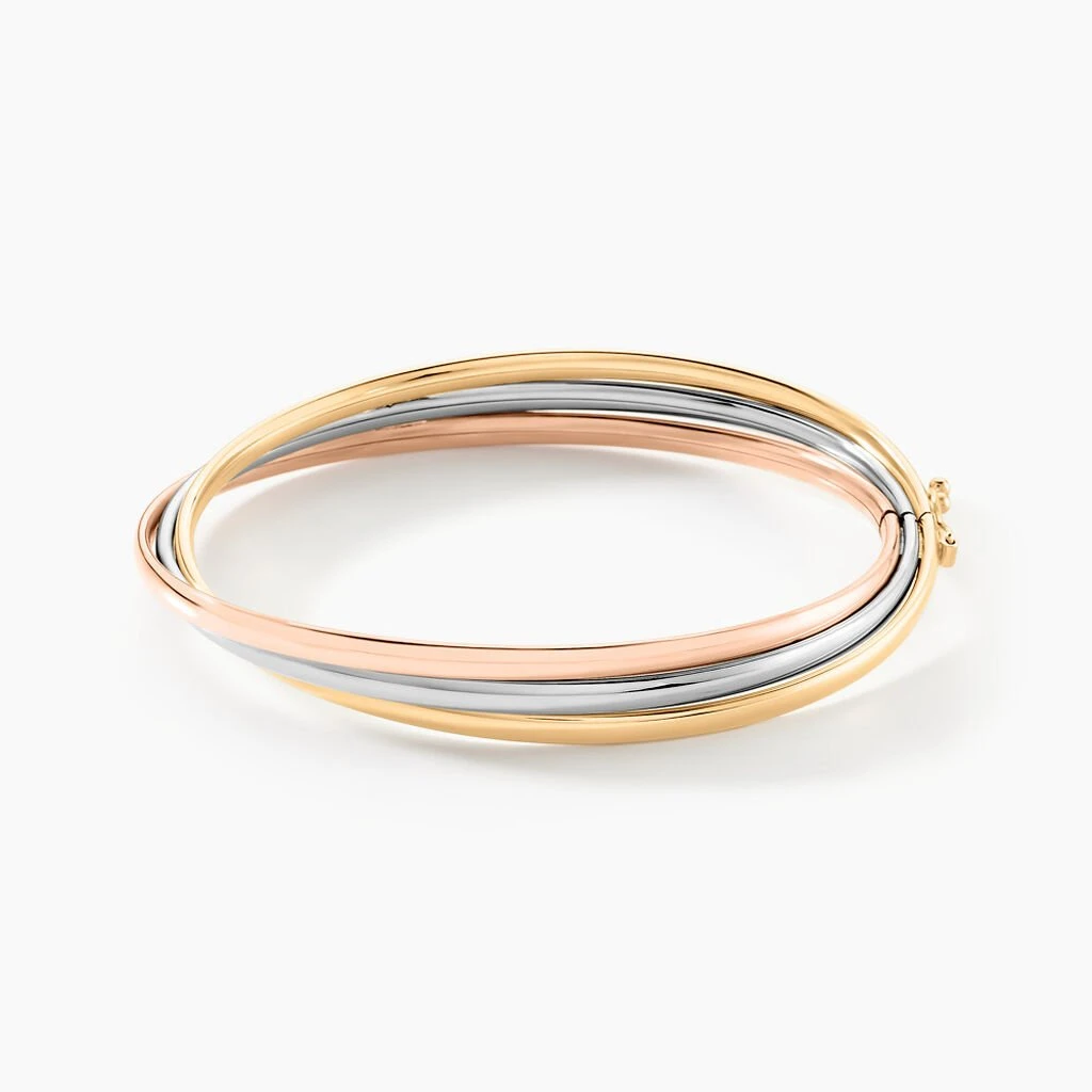Bracelet Jonc Catalin 3 Fils Flexibles Or Tricolore 3 Bracelet Jonc Catalin 3 Fils Flexibles Or Tricolore