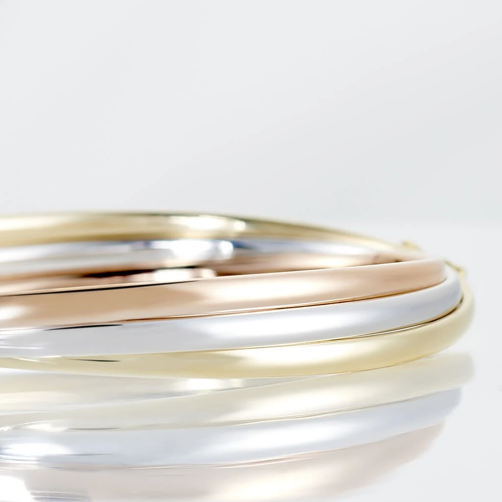 Bracelet Jonc Catalin 3 Fils Flexibles Or Tricolore 5 Bracelet Jonc Catalin 3 Fils Flexibles Or Tricolore – Image 3