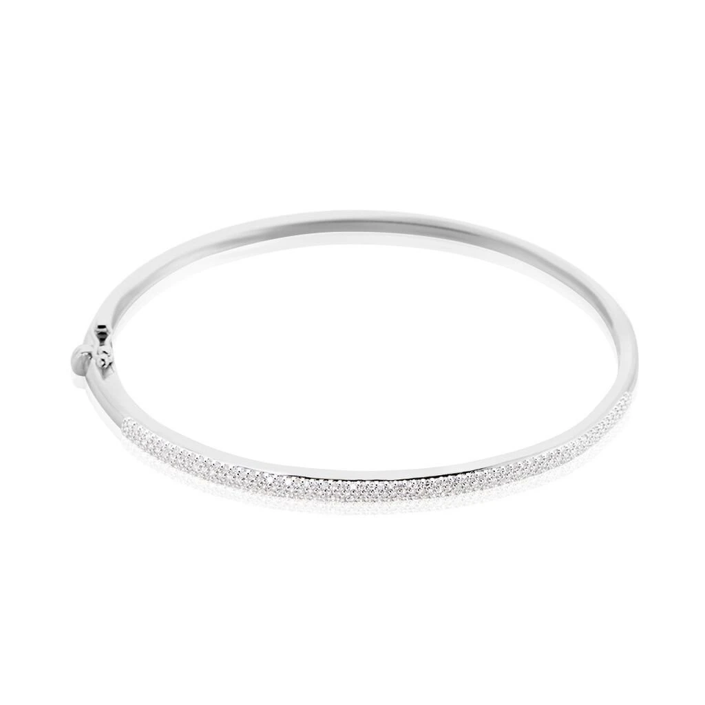 Bracelet Jonc Posie Or Blanc Diamant 3 Bracelet Jonc Posie Or Blanc Diamant