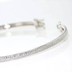 Bracelet Jonc Posie Or Blanc Diamant 9 Bracelet Jonc Posie Or Blanc Diamant -Garmin Soldes B3BFBDW301 view2