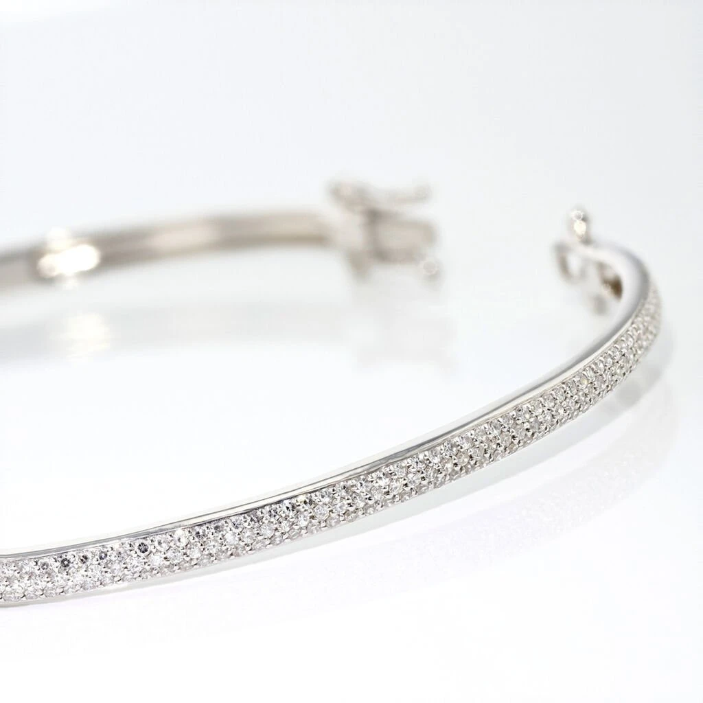 Bracelet Jonc Posie Or Blanc Diamant 5 Bracelet Jonc Posie Or Blanc Diamant – Image 3