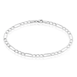 Bracelet Cameo Maille Alternee 1/3 Or Blanc