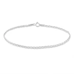 Bracelet Capucin Maille Marine Plate Or Blanc