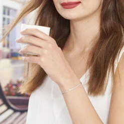 Bracelet Izel Maille Anglaise Or Blanc -Garmin Soldes B3BFBW0367 model0