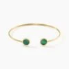 Bracelet Jonc Heida Or Jaune Malachite