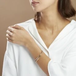 Bracelet Jonc Catalin 3 Fils Entrelaces Or Tricolore -Garmin Soldes B3BFJW008M model0