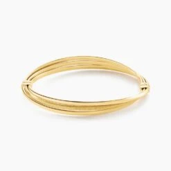 Bracelet Jonc Claudie 3 Fils Entrelaces Or Jaune