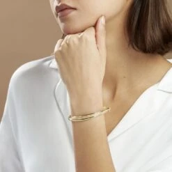 Bracelet Jonc Claudie 3 Fils Entrelaces Or Jaune -Garmin Soldes B3BFJW008N model0