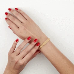 Bracelet Jerry Maille Corde 3 Rangs Or Jaune -Garmin Soldes B3BFJW0662 view3