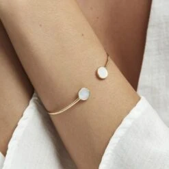 Bracelet Jonc Heida Or Jaune Nacre -Garmin Soldes B3BFJX2021 model1