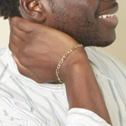 Bracelet Ophelio Maille Alternee 1/1 Or Jaune -Garmin Soldes B3BHJW0116 model2 1