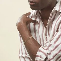 Bracelet Ophelio Maille Alternee 1/1 Or Jaune -Garmin Soldes B3BHJW0117 model0