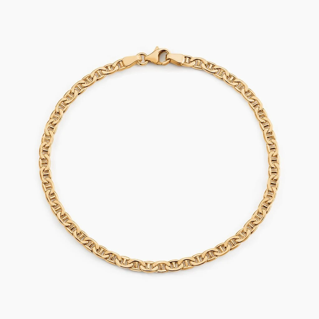 Bracelet Capucin Maille Marine Plate Or Jaune 3 Bracelet Capucin Maille Marine Plate Or Jaune