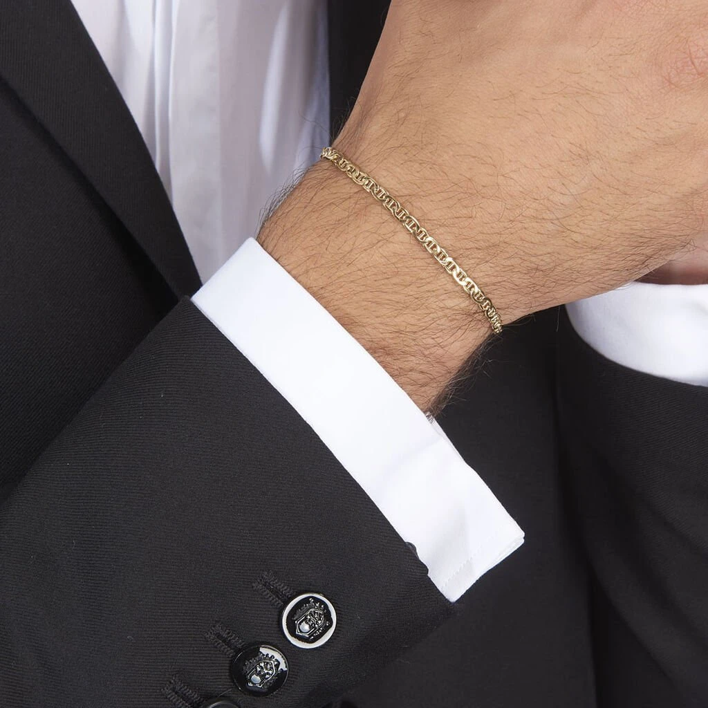 Bracelet Capucin Maille Marine Plate Or Jaune 6 Bracelet Capucin Maille Marine Plate Or Jaune – Image 4