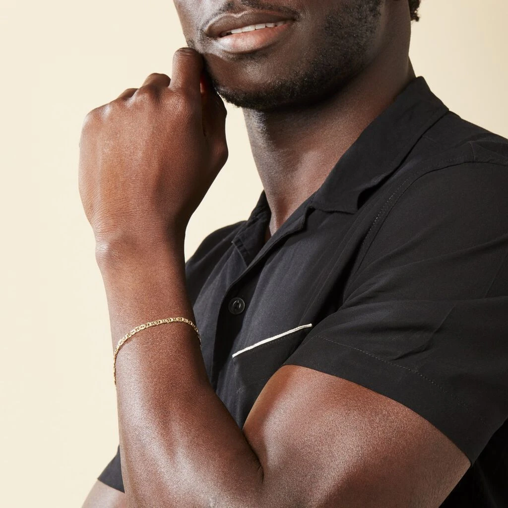 Bracelet Capucin Maille Marine Plate Or Jaune 7 Bracelet Capucin Maille Marine Plate Or Jaune – Image 5