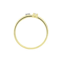 Bague Superposition Or Bicolore Diamant -Garmin Soldes B3DF2DW009 view2