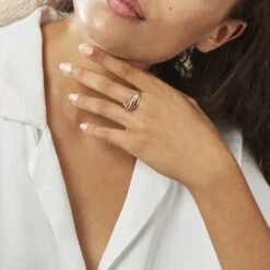 Bague Volcania Or Bicolore Diamant -Garmin Soldes B3DF2DW0WO model0