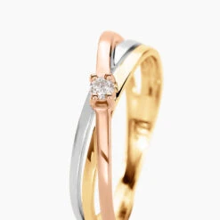Bague Solitaire Gisla Or Tricolore Diamant -Garmin Soldes B3DF3DW001 view1