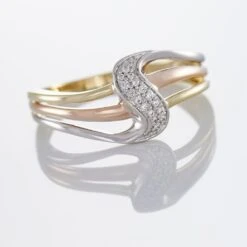 Bague Or Tricolore Dionyse Oxydes De Zirconium -Garmin Soldes B3DF3ZW0MP view3