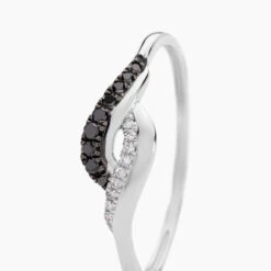 Bague Sculptural Or Blanc Diamant -Garmin Soldes B3DFBDD103 view1