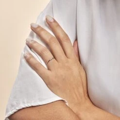 Bague Solitaire Superposition Or Blanc Diamant -Garmin Soldes B3DFBDW072 model1