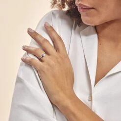 Bague Nermine Or Blanc Diamant -Garmin Soldes B3DFBDW255 model0