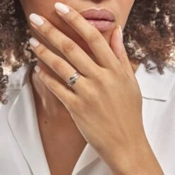 Bague Nermine Or Blanc Diamant -Garmin Soldes B3DFBDW255 model1