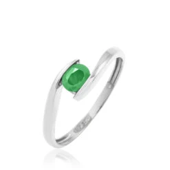 Bague Camilia Or Blanc Emeraude