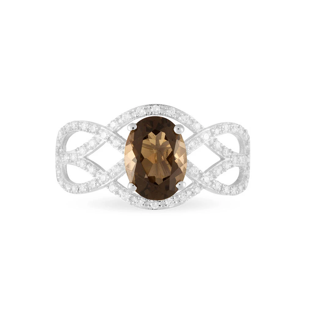 Bague Tina Or Blanc Quartz Et Diamant 4 Bague Tina Or Blanc Quartz Et Diamant – Image 2