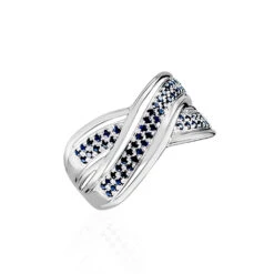 Bague Or Blanc Mauraine Saphirs