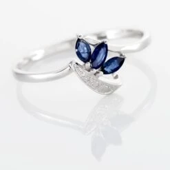 Bague Valy Or Blanc Saphir -Garmin Soldes B3DFBSB029 view3