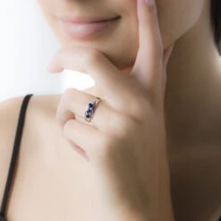 Bague Othylie Or Blanc Saphir Et Diamant -Garmin Soldes B3DFBSB031 model0