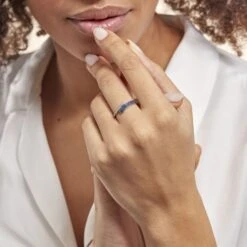 Bague Amelie Or Blanc Saphir Et Diamant -Garmin Soldes B3DFBSB043 model0