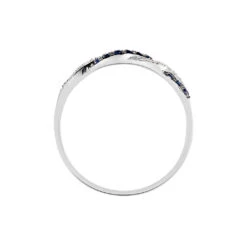 Bague Sofia Or Blanc Saphir Et Diamant -Garmin Soldes B3DFBSB152 view2