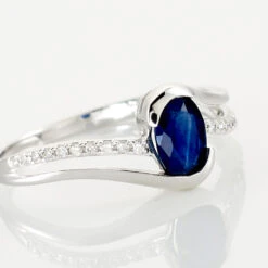 Bague Anja Or Blanc Saphir Et Diamant -Garmin Soldes B3DFBSB440 view3