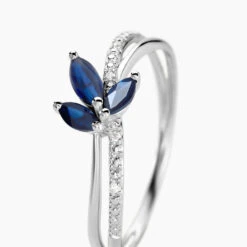 Bague Maura Or Blanc Saphir Diamant -Garmin Soldes B3DFBSB465 view1