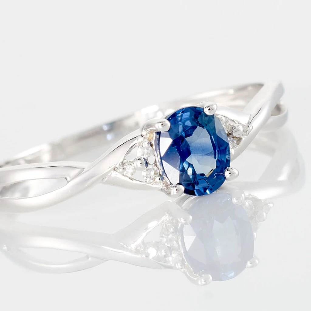 Bague Cassie Or Blanc Saphir Et Diamant 6 Bague Cassie Or Blanc Saphir Et Diamant – Image 4