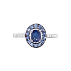 Bague Leona Or Blanc Saphir Diamant -Garmin Soldes B3DFBSB601 view1