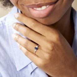 Bague Edgina Or Blanc Saphir Et Diamant -Garmin Soldes B3DFBSB909 model0