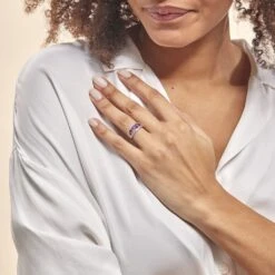 Bague Multicolore Or Blanc Amethyste Et Saphir Et Rhodolite -Garmin Soldes B3DFBSS218 model1