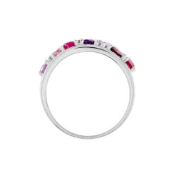 Bague Multicolore Or Blanc Amethyste Et Saphir Et Rhodolite -Garmin Soldes B3DFBSS218 view2