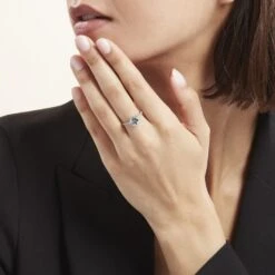 Bague Or Blanc Terese Topaze Oxydes De Zirconium -Garmin Soldes B3DFBT4572 model0