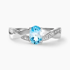 Bague Candice Or Blanc Topaze