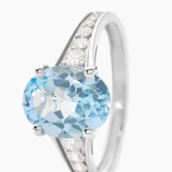 Bague Marie-camille Or Blanc Topaze Et Oxyde De Zirconium -Garmin Soldes B3DFBTB653 view1