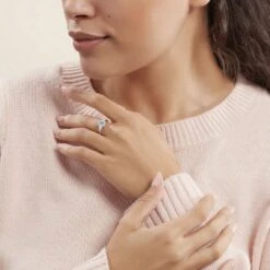 Bague Medyna Or Blanc Topaze Et Oxyde De Zirconium -Garmin Soldes B3DFBTB679 model0