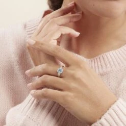 Bague Medyna Or Blanc Topaze Et Oxyde De Zirconium -Garmin Soldes B3DFBTB679 model1